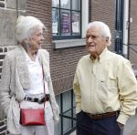 Amsterdam 7 augustus 2025
Herdenkingsdienst Derk Sauer in de westerkerk . Sonja Barend en haar man Abel Cahen