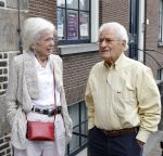 Amsterdam 7 augustus 2025
Herdenkingsdienst Derk Sauer in de westerkerk . Sonja Barend en haar man Abel Cahen