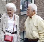 Amsterdam 7 augustus 2025
Herdenkingsdienst Derk Sauer in de westerkerk . Sonja Barend en haar man Abel Cahen