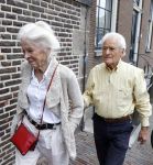 Amsterdam 7 augustus 2025
Herdenkingsdienst Derk Sauer in de westerkerk . Sonja Barend en haar man Abel Cahen