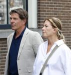Amsterdam 7 augustus 2025
Herdenkingsdienst Derk Sauer in de westerkerk . Twan Huys met partner Cheryl Franks