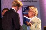 Amsterdam 17 September 1999
Uitreiking boek over 100 jaar Top-sport met o.a. Prins Willem Alexander hier samen met Fanny Blankers Koen