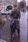 Amsterdam 12 december 1999
Beau v Erven Dorens op zijn omafiets in Amsterdam