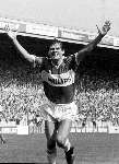 Frank Arnesen in dienst als voetballer bij PSV
PSV-AJAX kompetite 1987/1988, eindstand 4-2
Op de foto een blije Frank Arnesen.
30 Augustus 1987