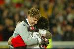 Rotterdam 11april 2002
Feyenoord-Inter 2-2
Pierre v Hooijdonk en Edwin Zoetebier blij