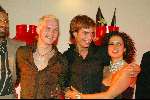 Amsterdam 2 september 2002
Premiere Oesters van Namkee in Pathe Arena
Johnny de Mol Egbert Jan Weeber  en Katja Schuurman