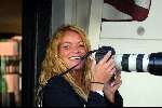 Amsterdam 12 september 2003
Inge de Bruijn  foto camera op pc hooftstraat