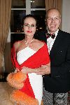 Amsterdam 6 september 2004
Modeshow Frans Molenaar in het Amstel Hotel.
Ans Markus met bont en vriend Wybe tuinman