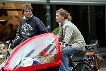Amsterdam 18 september 2004
Danielle Overaag en Reinout Oerlemans  en Tijmen op de fiets