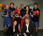 Amstelveen 23 september 2004
Presentatie boksers bekende nederlanders bij Special Sports. Dries Roelvink Heleen v Rooyen Ton v Rooyen Victor Reinier Emile Ratelband Maureen du Toit Ellemieke Vermolen