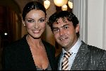 Amsterdam 6 september 2004
Modeshow Frans Molenaar in het Amstel Hotel.
Irene v d Laar met nieuwe vriend Sander