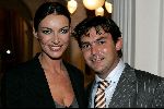 Amsterdam 6 september 2004
Modeshow Frans Molenaar in het Amstel Hotel.
Irene v d Laar met nieuwe vriend Sander