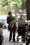 Amsterdam 14 september 2004
Prins Bernhard jr met Isabelle en Prinses Annette achter de kinderwagen.