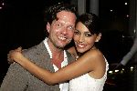 Monaco 10 september 2004
Modeshow Monique Collignon in Grimaldi. 
Touriya met Guido den Aantrekker