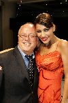 Monaco 10 september 2004
Modeshow Monique Collignon in Grimaldi. 
Touriya met Joop Braakhekke