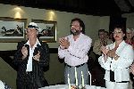 Ugchelen 7 september 2005
Gert Timmerman heeft koninklijke onderscheiding gekregen.
Arie Ribbens met Jacques Herb