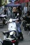 Amsterdam 17 september 2005
Estelle Gullit op vespa scooter op cornelis schuytstraat