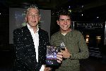 Volendam 29 september 2005
Presentatie dvd de cats in hotel spaander.
The Cats zanger Piet Schilder met Jan Smit