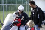 Amsterdam 17 september 2005
Reinout Oerlemans met  Thijmen op scooter/moter en Ruud Gullit en Max bij AFC