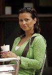 Amsterdam 1 september 2005
Tatjana met nieuw kapsel op terras met kop koffie