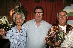 Amsterdam 30 augustus 2005
Presentatie dvd Johnny Jordaan.
Vrouw Johnny Jordaan Tottie  en Ton Sliedrecht en Tonny Alberti