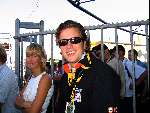 Zandvoort 21 september 2003
Winston Gerschtanowitz en op achtergrond Anouk Voorveld