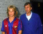 Danny Muller met zijn ex-schoonvader Johan Cruyff
1982