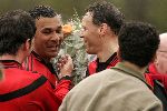 Amsterdam 9 april 2005
AFC 3 wordt kampioen. AFC met Ruud Gullit Stanley Menzo, Aron Winter, Johnny v t Schip, Marco v Basten (nummer 14), John Ewbank en Duncan Stutterheim. Ruud met  Marco v Basten
Peter Smulders bv