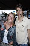 Schiphol 1 juli 2004
Nederlands elftal arriveert op schiphol na EK portugal.
Ruud v Nistelrooy met vriendin Leontien Slaats