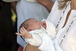 Wassenaar 17 juli 2005
Fotomoment met Maxima Amalia Prins Willem Alexander en Alexia bij hun woning 