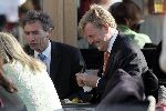 Scheveningen 9 juni 2005
Maxima  zwanger en Prins Willem Alexander bij strandtent Wij.
Feestje van Wapem.  
Peter Smulders bv
