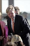Scheveningen 9 juni 2005
Maxima  zwanger en Prins Willem Alexander bij strandtent Wij.
Feestje van Wapem.   met biertje
Peter Smulders bv