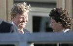 Scheveningen 9 juni 2005
Maxima  zwanger en Prins Willem Alexander bij strandtent Wij.
Feestje van Wapem.   
Peter Smulders bv
