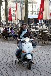 Amsterdam 23 maart 2005
Josefine v Asdonk op  Vespa scooter in Amsterdam
Peter Smulders bv