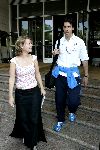 Amsterdam 8 juni 2004
Ruud v Nistelrooij met zijn vriendin bij vertrek Nederlands 11 naar Portugal.
Peter Smulders bv