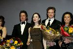 Amsterdam 8 november 2004
Premiere Bridget Jones  in tuschinski.
Renee Zellweger en Hugh Grant en Colin Firth en mevr Temine
