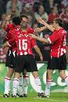 Eindhoven, 15 Oktober 2005 
Kompetiewedstrijd Seizoen 2005/2006 
PSV-AZ, eindstand 3-0 
Jan Vennegoor of Hesselink is zeer gelukkig na zijn doelpunt
© Foto Bart Bel