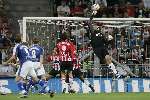 Eindhoven, 10 September 2005 
Competitie wedstrijd PSV-FC Utrecht 
Eindstand 1-0 
Heurelho Gomes stopt een harde bal op doel en houdt PSV op 1-0
© Foto Bart Bel
